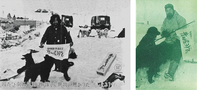 南極観測船「宗谷」と井村屋ようかん
左図下部に「四たび南極観測にお供して異常の無かった井村屋ようかん」と記載がある
