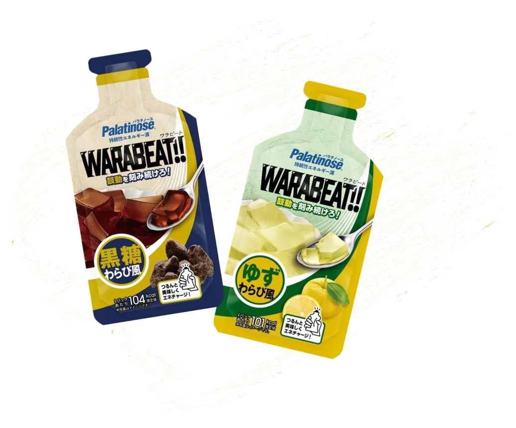 ワラビート商品 黒糖わらび風、ゆずわらび風